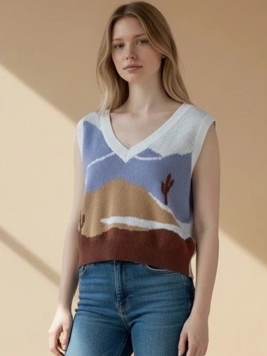 Hollister Tops - Hollister | Desert Sweater Vest | Size S | Western Landscape Knit Vest